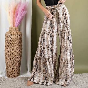Snake Print Wide Leg Pants (size small)